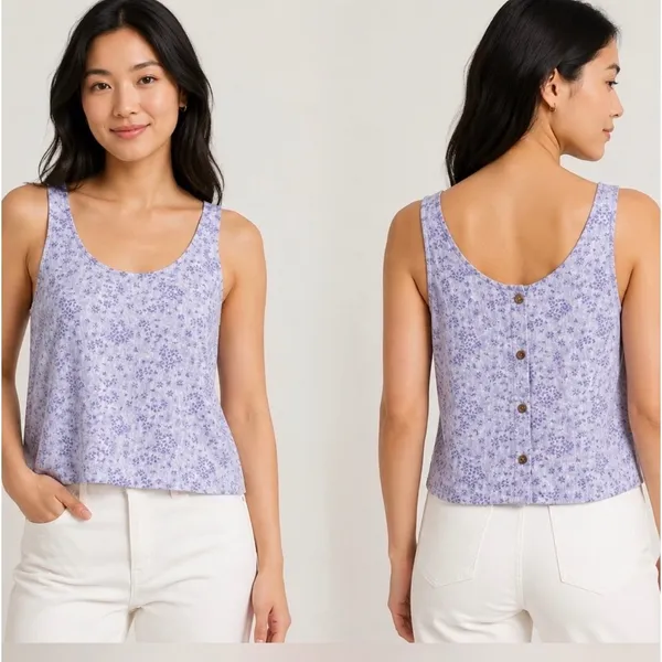 Patagonia Womens Garden Island Top Wildflower Purple Floral Tank Medium NWT - Image 2