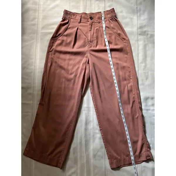 Madewell The Neale Straight-Leg Pant Drapeweave Dried Rose 6 EUC Wide Fit - Image 10