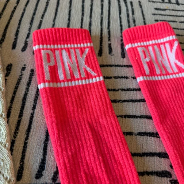 Victoria's Secret Pink and Cream Sock and Boot Sock Set - Image 3