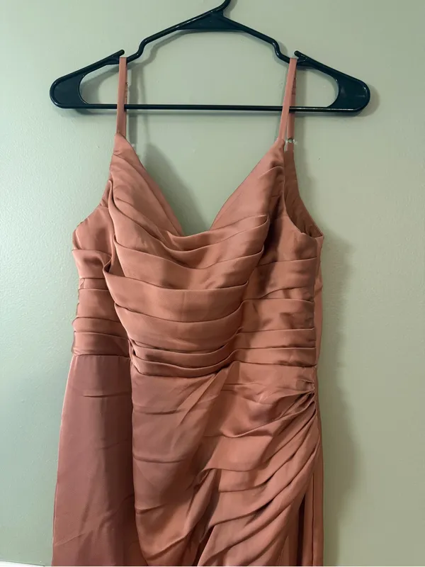 Azazie Deanda Dress Stetch Satin Bronzer - Image 10