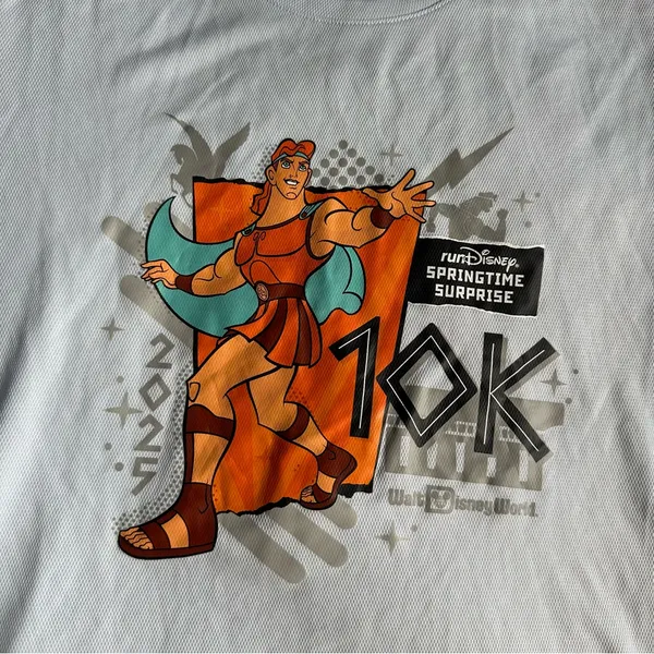Hercules Disney Springtime Surprise 10K Race Running Shirt Brooks M Gray - Image 2