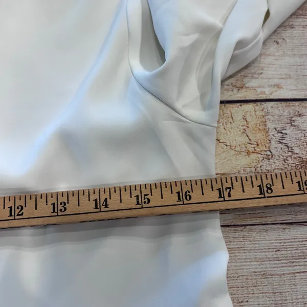 Amanda Uprichard White Tiered Long Sleeve Mini Dress XS - Image 4