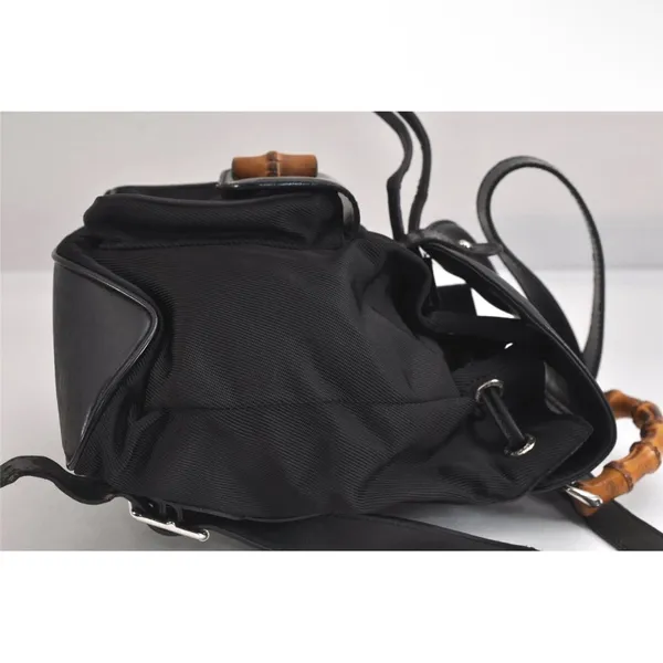 Gucci Black Backpack with Bamboo Handle - Image 4
