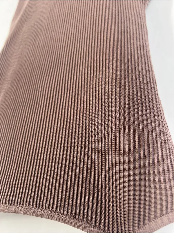 Babaton Ribbed Cami Mini Dress in Brown - Image 4
