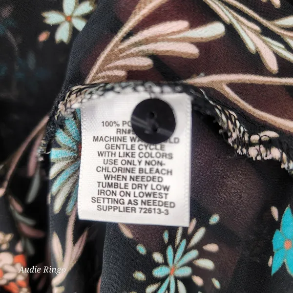 Boutique+ Floral High-Low Duster Kimono Black Women’s Size 1X - Image 5