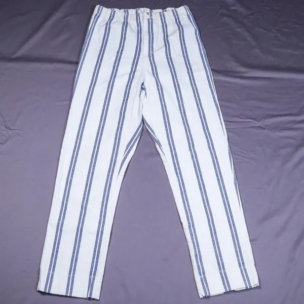 John Galt Striped Trouser‎ Pants Women One Size Blue White Elastic Waist Coastal - Image 2