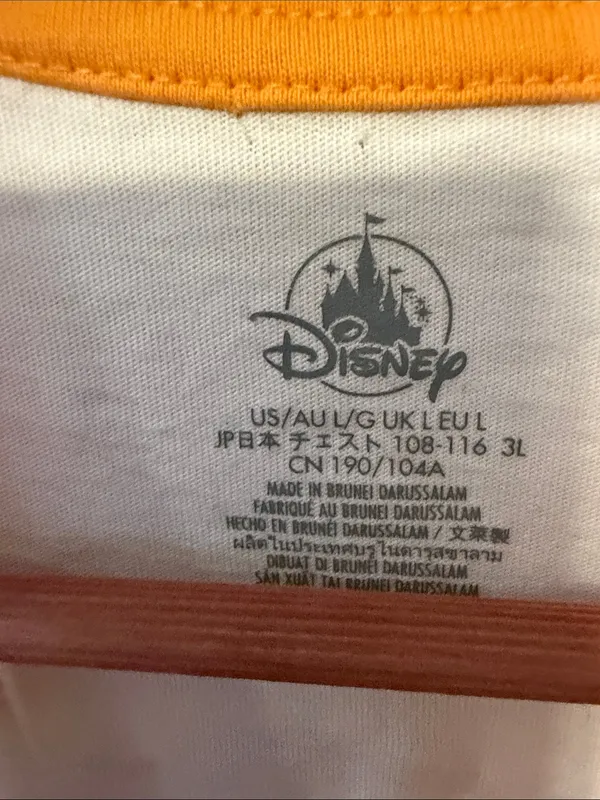 Disney Epcot Center Baseball Tee Shirt Yellow White Raglan Size Large - Image 4