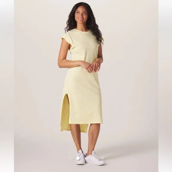 The Normal Brand Vintage Slub Tee Dress midi yellow - 100% cotton - XS/S - Image 2
