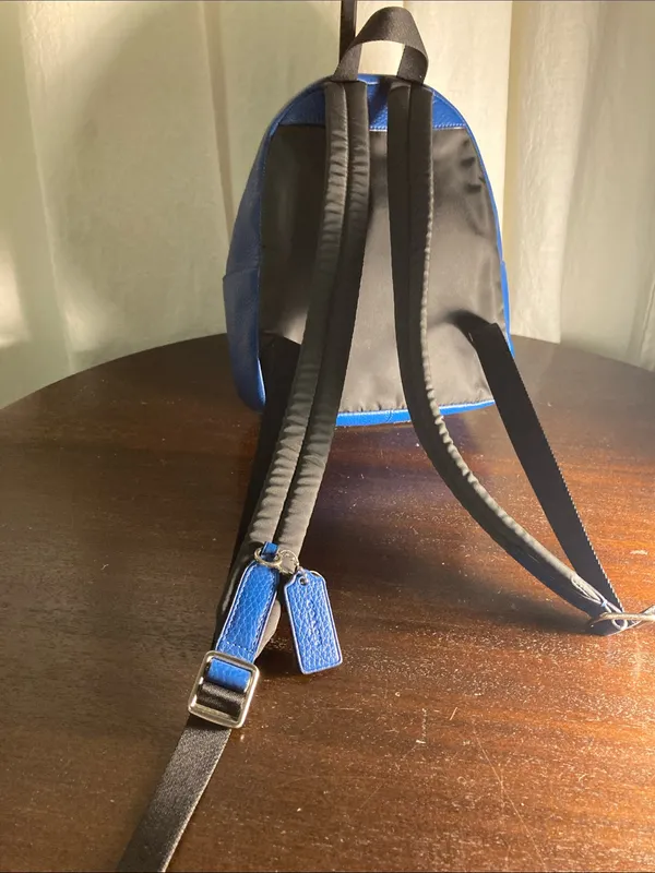 Coach Mini Pebbled Leather Backpack in Royal Blue - Image 7