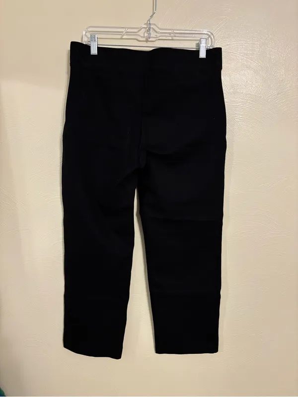 LOFT Black Pull-On Ankle Pants Women’s Size Large Stretch Career Work - Image 9