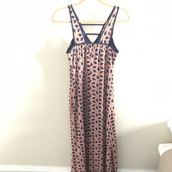 Altar’d State Orange & Navy Maxi Dress Sz S - Image 7
