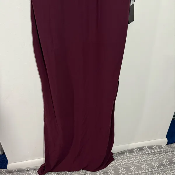 Vera‎ Wang Bridesmaid Aurore Gown Burgundy Size 18 Wedding Guest Gala Cocktail - Image 14