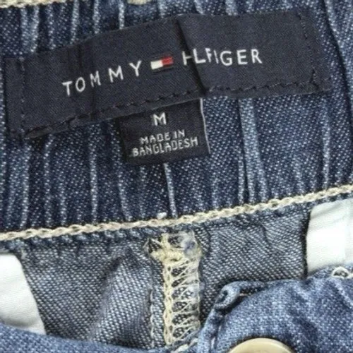 Tommy Hilfiger Denim Pants Women M Blue High Rise Wide Leg Pleated Cropped Jeans - Image 4