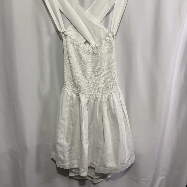 Peppermayo White European Towns Linen Dress US 10 Romantic Coquette Soft Girl - Image 5