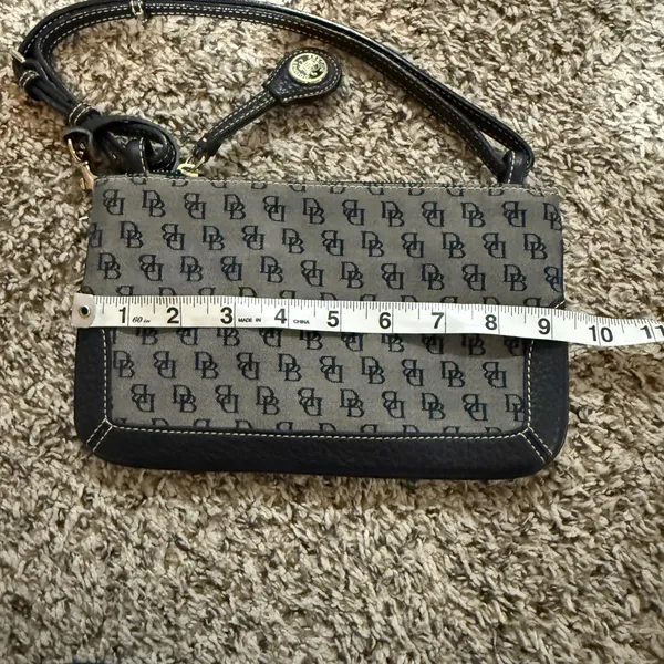 DOONEY & BOURKE Logo Hand‎ Bag Black Jacquard Leather Shoulder Purse - Image 7