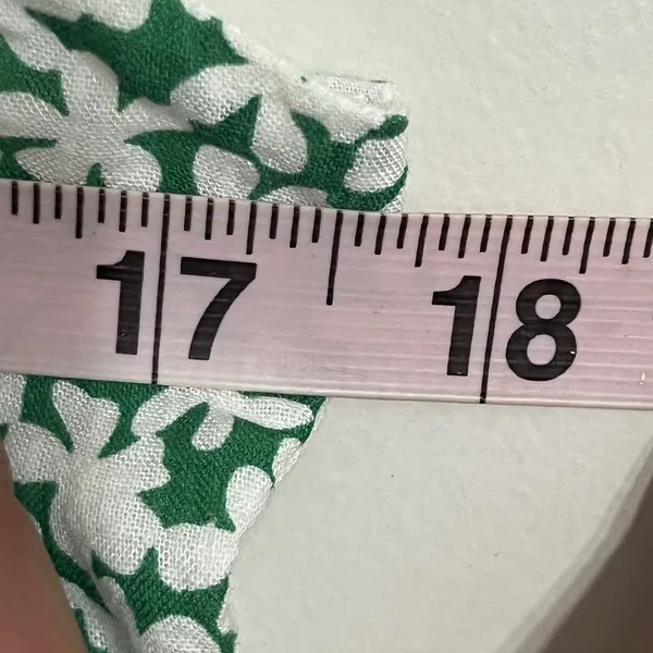 Le Lis Floral Print Tie-Front‎ Mini Dress Green & White Women's Size Large - Image 5