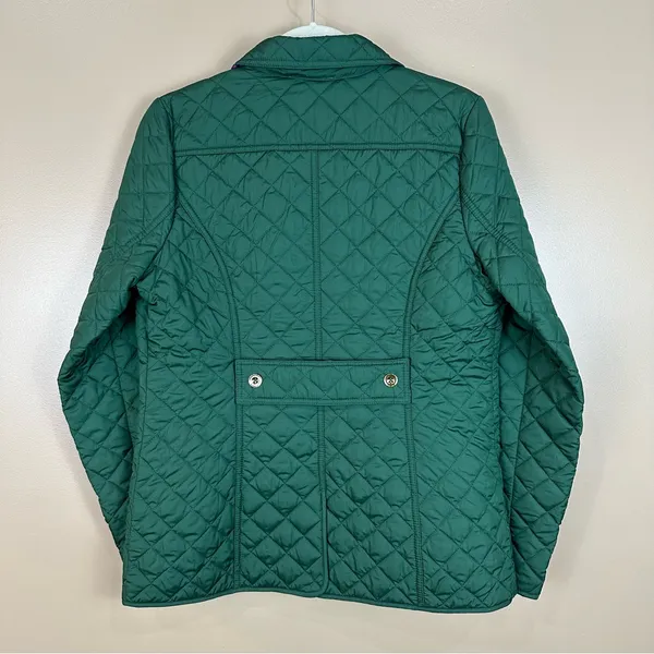 Davina Green Pink Blue Quilted Puffer Jacket Preppy Small Barn Chore Prep - Image 5