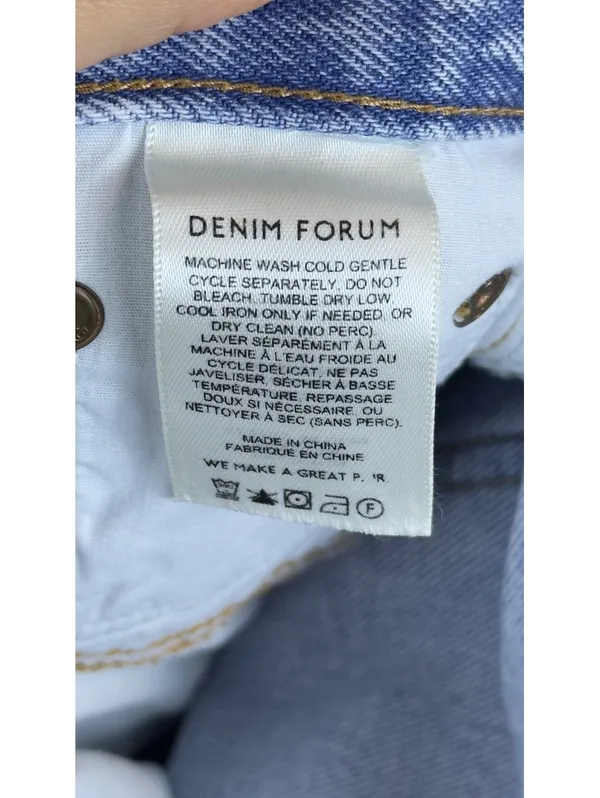 Denim Forum The Farrah Hi-Rise Wide Leg Jeans Light Wash Size 26 Aritzia - Image 12