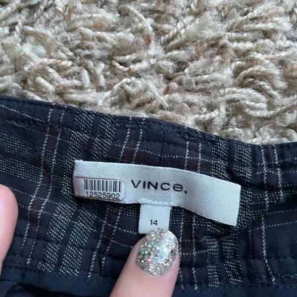 VINCE Plaid Wide Leg Pants in Marine - Image 4