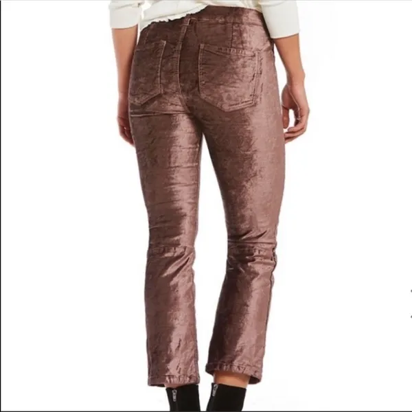 NWT Free‎ People Velvet Crop Pants Taupe Size 26 - Image 4