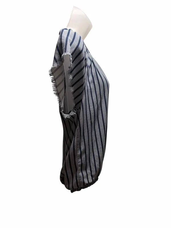 Carve Designs Ladies Navy Stripe Rayon Blouse Size Small - Image 3