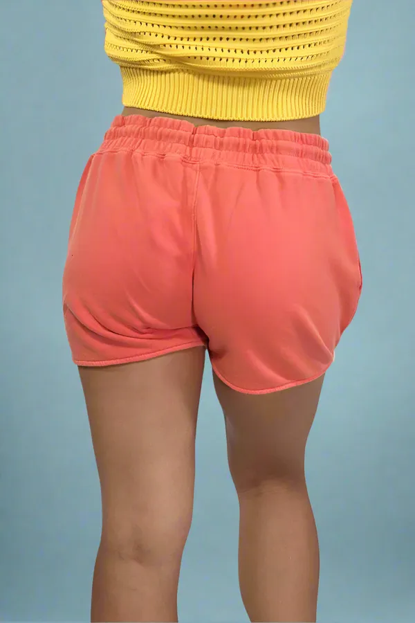HYFVE Drawstring Waist Oversized Lounge Shorts Coral - Image 6
