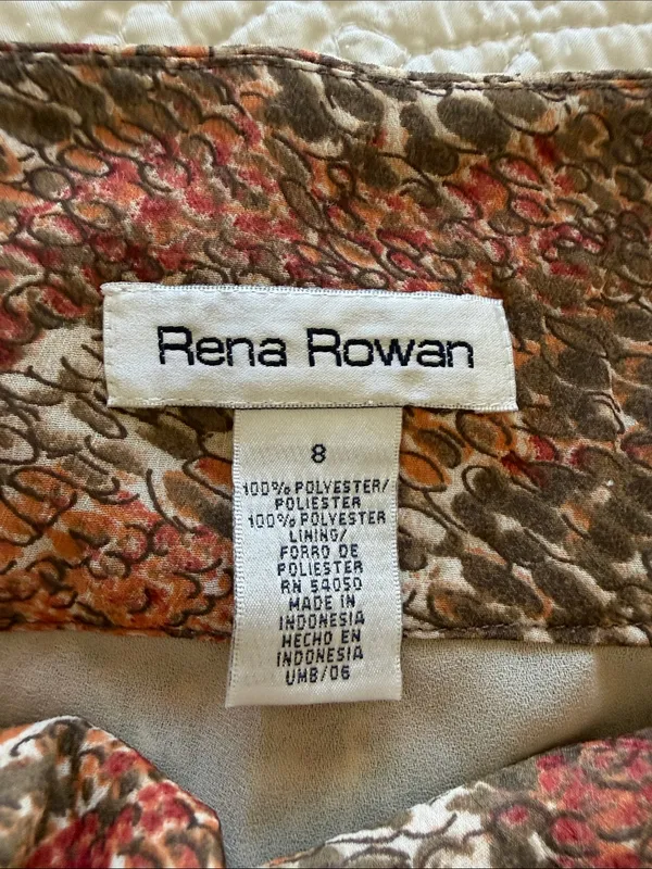 Vintage Rena Rowan Women's Orange, Red, and Green Print Skirt - Image 2