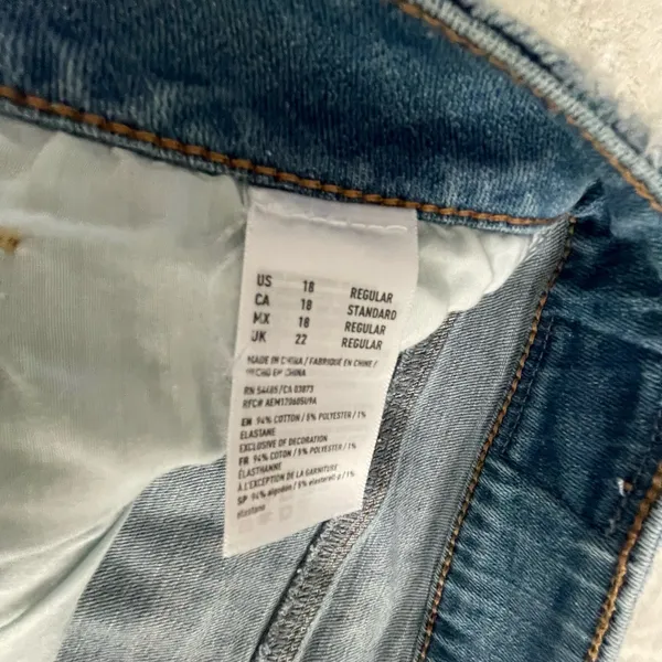 New American Eagle Hi-Rise Mini Denim Jean Skirt size 18 R - Image 3