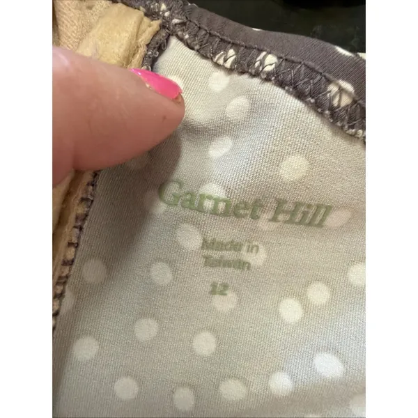 Garnet Hill‎ Swimsuit Bandeau Top Sz 12 Skirt Bottom Sz 14 Polka Dot Adjustable - Image 11