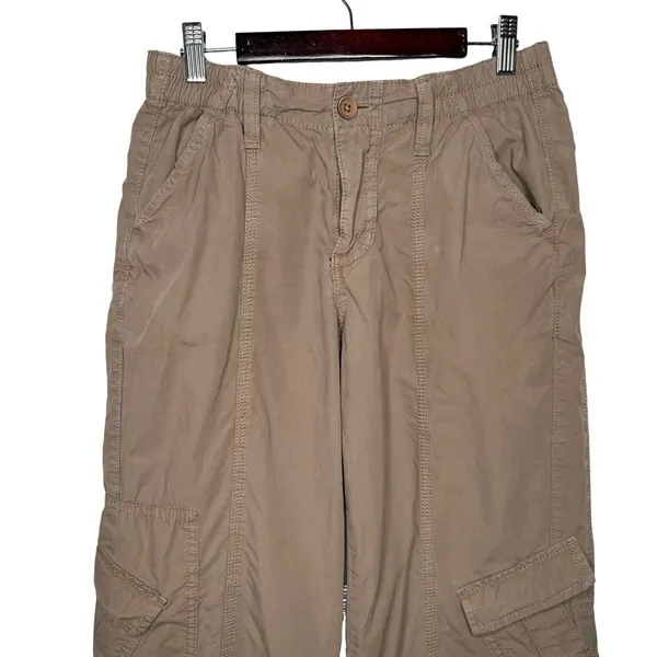 BDG Urban Outfitters S Wide Leg Y2K Baggy Cargo Pants Low Rise Pockets Khaki - Image 2