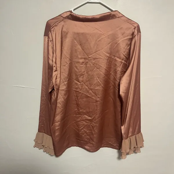 Verdusa Women’s Satin Ruffle Pajamas - Image 3