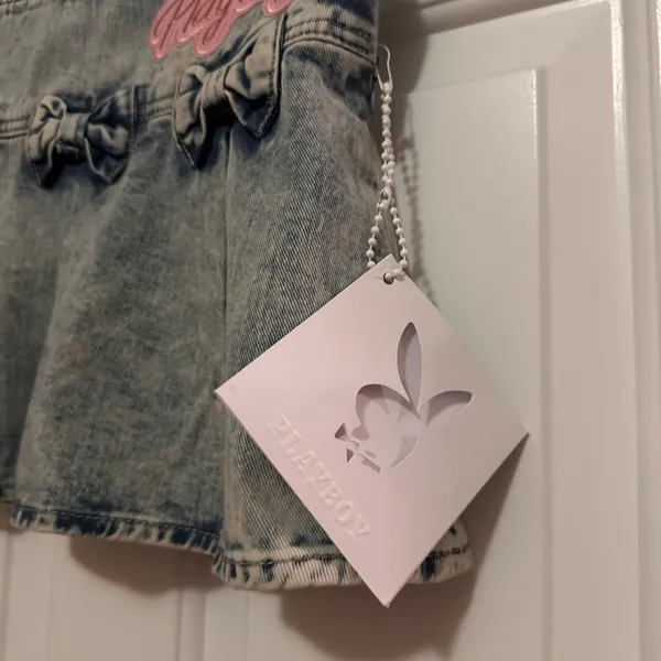 PLAYBOY Light Blue Denim Skirt with Bows 00 - Image 3