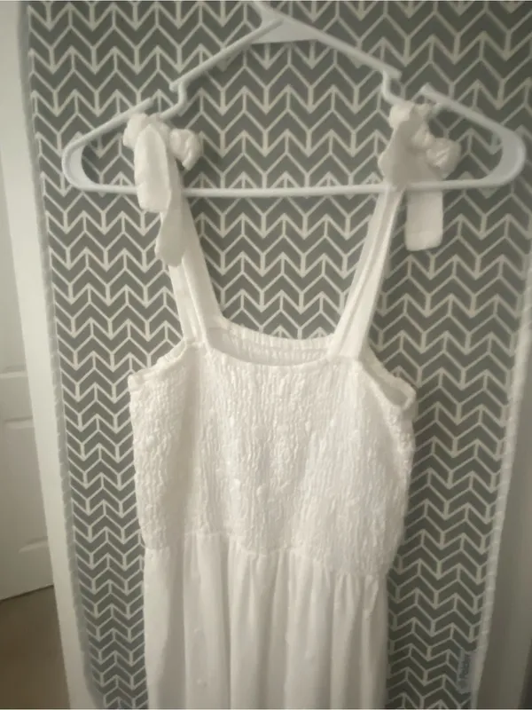 White Maxi Summer Dress Size S 6, Excel. Cond. - Image 6