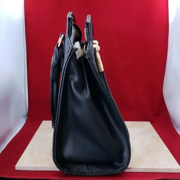 Large Black Bag/Tote with Shoulder Strap & Gold Tone Hardware - Image 6