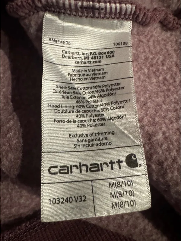 Carhartt Half Zip Hoodie Pullover in Heathered Brown - Image 6