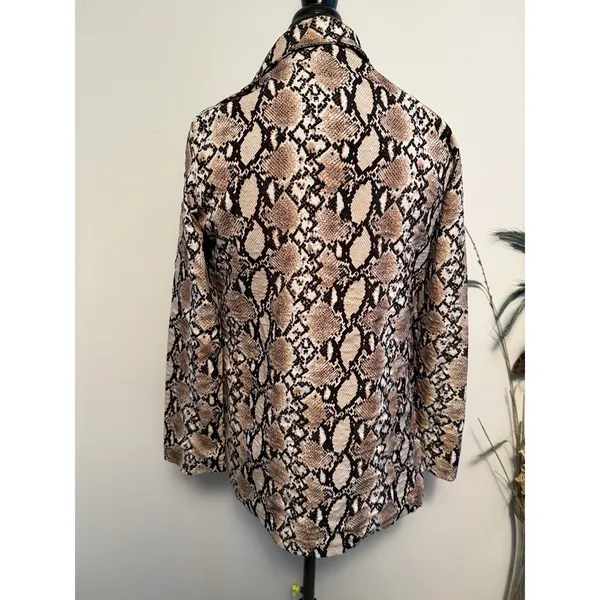 Womens Snakeskin Print Cardigan Brown Size‎ Medium - Image 3