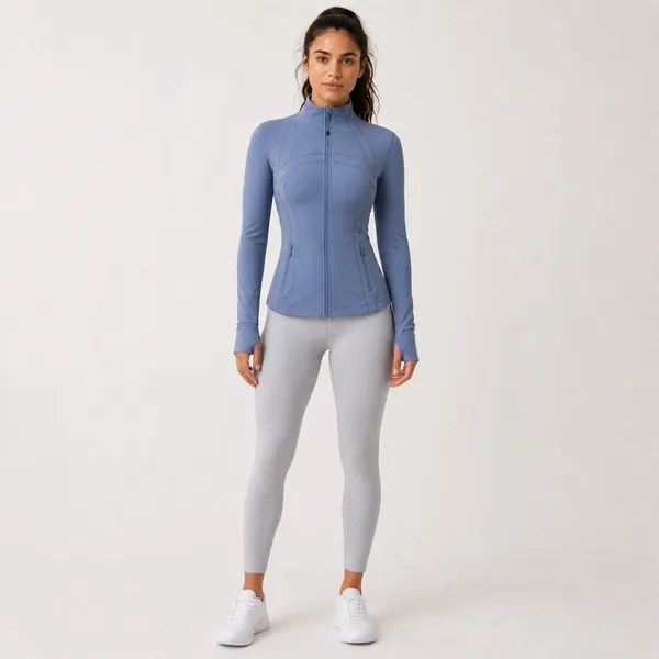Lululemon Define‎ Jacket Nulu Washed Denim Blue Size 4 - Image 3