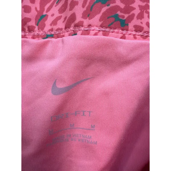 Nike Womens Dri-FIT Loose Fit Animal Print Training Shorts Pink Green HF4500-611 - Image 3
