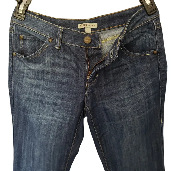 Cabi Y2K Flare Retro Womens Jeans Sz 2 Preppy Minimalist Dark Wash Classic Denim - Image 5
