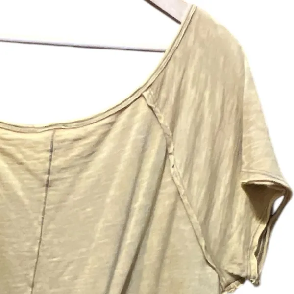 Free People Coraline Cold Shoulder Tee Shirt in Gold Oversized XS‎ - Image 11