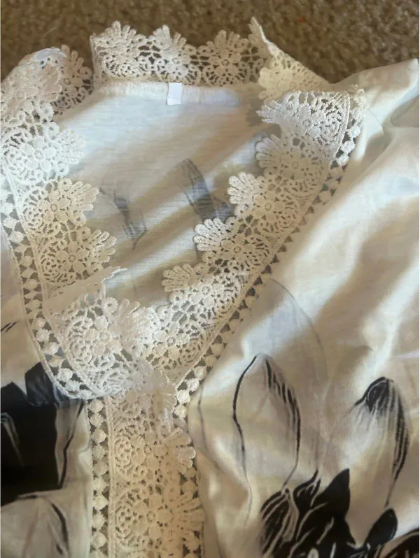 ab61 Woman long sleeve black white top shirt 2xl - Image 4