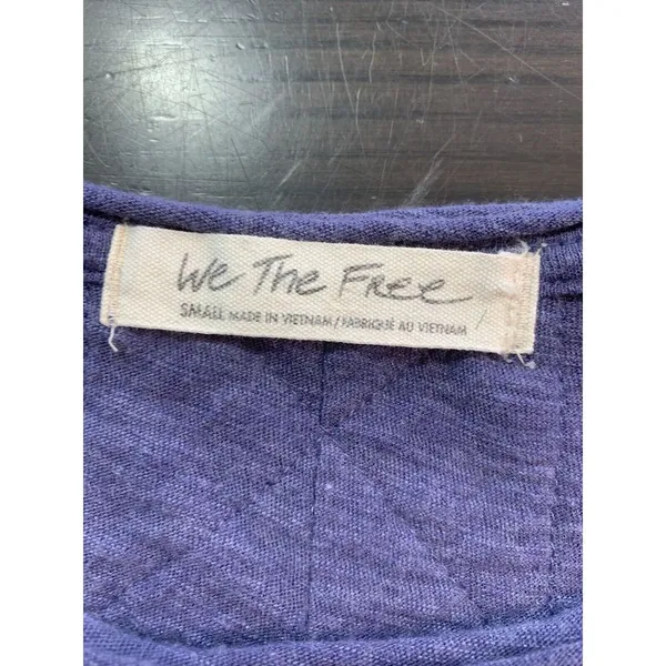 We The Free People Trapeze Top Blue Oversized Small Relaxed‎ Beachy Boho Swing - Image 5