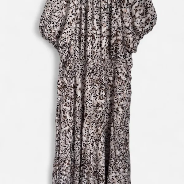 Universal Thread Animal Print Puff Sleeve Midi Dress Size L - Image 2