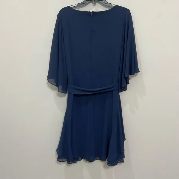 Lauren Ralph Lauren Cocktail Dress Mandie Navy Blue Ruffled Knee-Length Sz 14 - Image 5