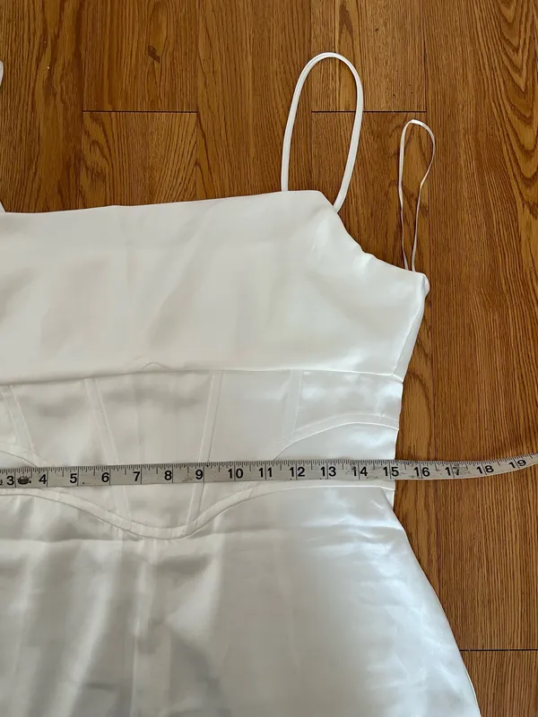 Zara satin effect corset dress in white - Image 5