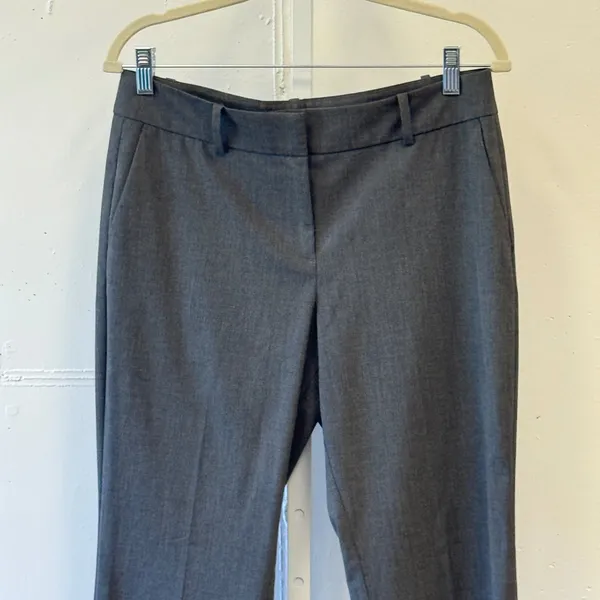 Ann‎ Taylor Factory Petite Gray Straight Leg Dress Pants Trousers 6P Charcoal - Image 3