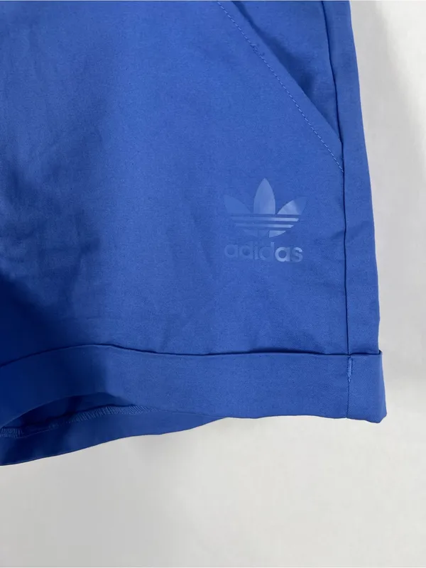 Adidas Originals Chino Shorts Blue Cuffed Trefoil Size Small - Image 3