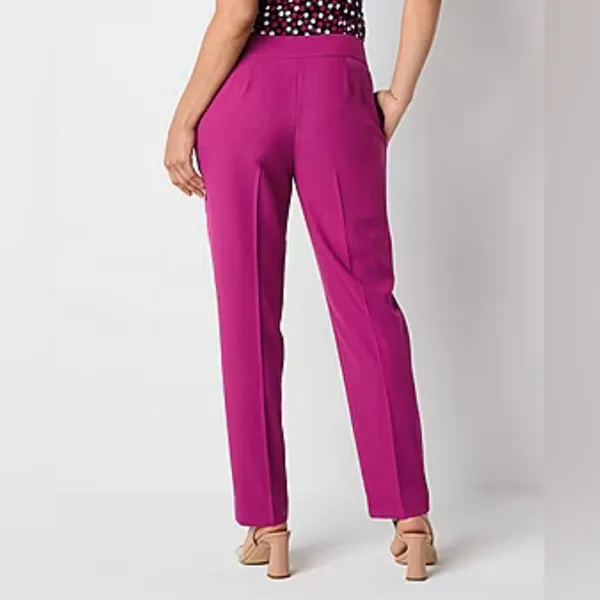 Evan Picone Black Label Vibrant Pink Straight Leg Pants - Image 2