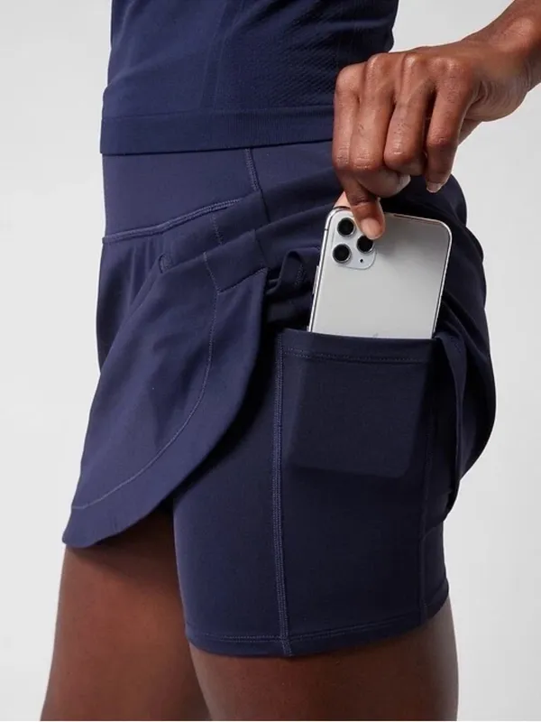 Athleta Fairway High Rise Golf 18” Skort Navy Blue - Image 3