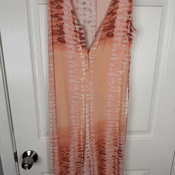 Sz S Tart $108 MSRP NWOT Rayon Peach Tie Die Jumpsuit - Image 4